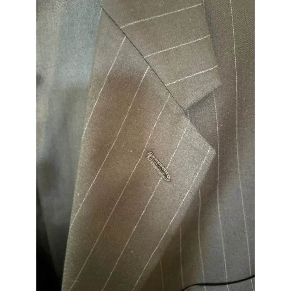 Natazzi Italy Men Blazer Super Cashmere 140s Black Pinstripe Sport Coat yunza